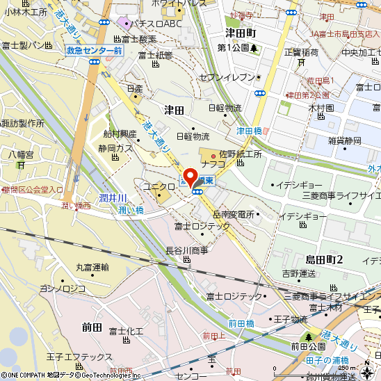 ミスタータイヤマン 富士港店付近の地図